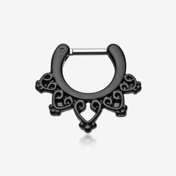 Colorline Royal Bliss Filigree Septum Clicker-Black